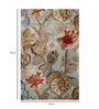 Blue Wool And Viscose Floral 5  x 8  Feet Hand Tufted Carpet