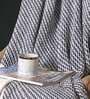 Blue Striped Cotton 50x60 Inches Sofa Throw