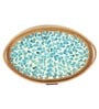 Blue  Cane Oval Serving Tray