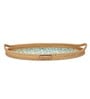 Blue  Cane Oval Serving Tray
