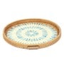 Blue Cane Round Serving Tray (Small)