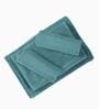 Blue 100% Cotton 380 Gsm Bath Towel 4 Pc