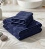 Blue 100% Cotton 380 Gsm Bath Towel 4 Pc