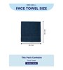 Blue 100% Cotton 400 Gsm Face Towel 4 Pc