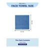 Blue 100% Cotton 400 Gsm Face Towel 4 Pc