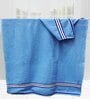 Blue 100% Cotton Patterned 400 GSM Bath Towels (set of 3)