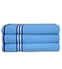 Blue 100% Cotton Patterned 400 GSM Bath Towels (set of 3)