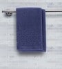 Blue 100% Cotton Solid 550 GSM Hand Towels (Set of 2)