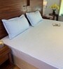 Blue 100% Cotton Striped Print Double Bedsheet with 2 Pillow Covers Spring Summer 2025 Collection