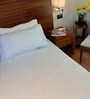 Blue 100% Cotton Striped Print Double Bedsheet with 2 Pillow Covers Spring Summer 2025 Collection
