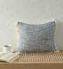 Blue 100% Cotton Textured 18x18 inches Cushion Covers (Set of 2)