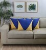 Blue 100% Cotton Striped 16x16 inches Cushion Covers (Set of 3)