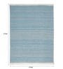 Blue Striped 100% Polyester 4 ft x 6 ft Hand Woven Carpet
