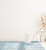 Blue Striped 100% Polyester 4 ft x 6 ft Hand Woven Carpet