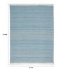 Blue Striped 100% Polyester 8 ft x 10 ft Hand Woven Carpet