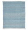 Blue Striped 100% Polyester 8 ft x 10 ft Hand Woven Carpet