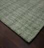 Green 100% Wool Solid 8 ft x 10 ft Hand Tufted Carpet