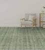 Green 100% Wool Solid 8 ft x 10 ft Hand Tufted Carpet
