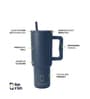 Blue 1200ml Stainless Steel Double Insulated Leak Proof Coffee Tumbler with Lid & Straw