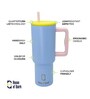 Blue 1200ml Stainless Steel Double Insulated Leak Proof Coffee Tumbler with Lid & Straw