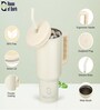 Blue 1200ml Stainless Steel Double Insulated Leak Proof Coffee Tumbler with Lid & Straw