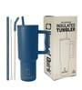 Blue 1200ml Stainless Steel Double Insulated Leak Proof Coffee Tumbler with Lid & Straw