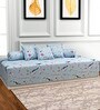 Blue 144 TC Cotton 6 Piece Diwan Set