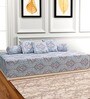 Blue 144 TC Cotton 6 Piece Diwan Set