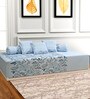 Blue 144 TC Cotton 6 Piece Diwan Set