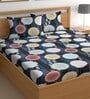 Blue 180 TC Floral Cotton Queen Double Bedsheet 2 Pillow covers