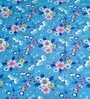 Blue 180 TC Floral Cotton Fitted Double Bedsheet 2 Pillow covers