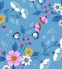 Blue 180 TC Floral Cotton Queen Double Bedsheet 2 Pillow covers