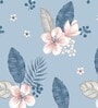 Blue 180 TC Floral Cotton Queen Double Bedsheet 2 Pillow covers