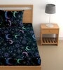 Blue 180 TC Stars Cotton Single Bedsheet Pillow covers