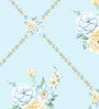 Blue 200 TC Floral Cotton Fitted Double Bedsheet 2 Pillow covers
