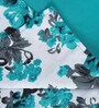 Blue 200 TC Floral Print Cotton Single Bed Sheet with 1 Pillow Cover