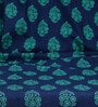 Blue 200 TC Motifs Print Cotton Single Bed Sheet with 1 Pillow Cover