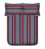 Blue Striped 240 TC Cotton Double Bedsheet with 2 Pillow Covers