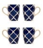 Evanescence 275ml White & Blue Ceramic (Set of 4) Coffee Mug
