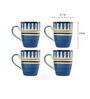 Bayou 275ml Blue & White Ceramic (Set of 4) Coffee Mug