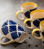 Evanescence 275ml White & Blue Ceramic (Set of 4) Coffee Mug