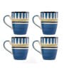 Bayou 275ml Blue & White Ceramic (Set of 4) Coffee Mug