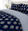Blue 4-Piece Combo Of Double Bed Cold Weather Comforter & Bedsheet Set