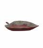 Exotic Glazed Leaf Maroon & Black Ceramic (Set of 2) Appetizer Platter