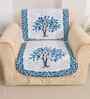 Blue 5 Seater Floral 10Pcs Sofa Covers