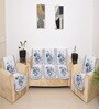 Blue 5 Seater Floral 10Pcs Sofa Covers