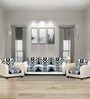 Blue 5 Seater Checkered 10Pcs Sofa Covers