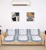 Blue 5 Seater Floral 10Pcs Sofa Covers