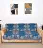 Blue 5 Seater Floral 10Pcs Sofa Covers
