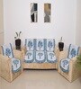 Blue 5 Seater Floral 10Pcs Sofa Covers